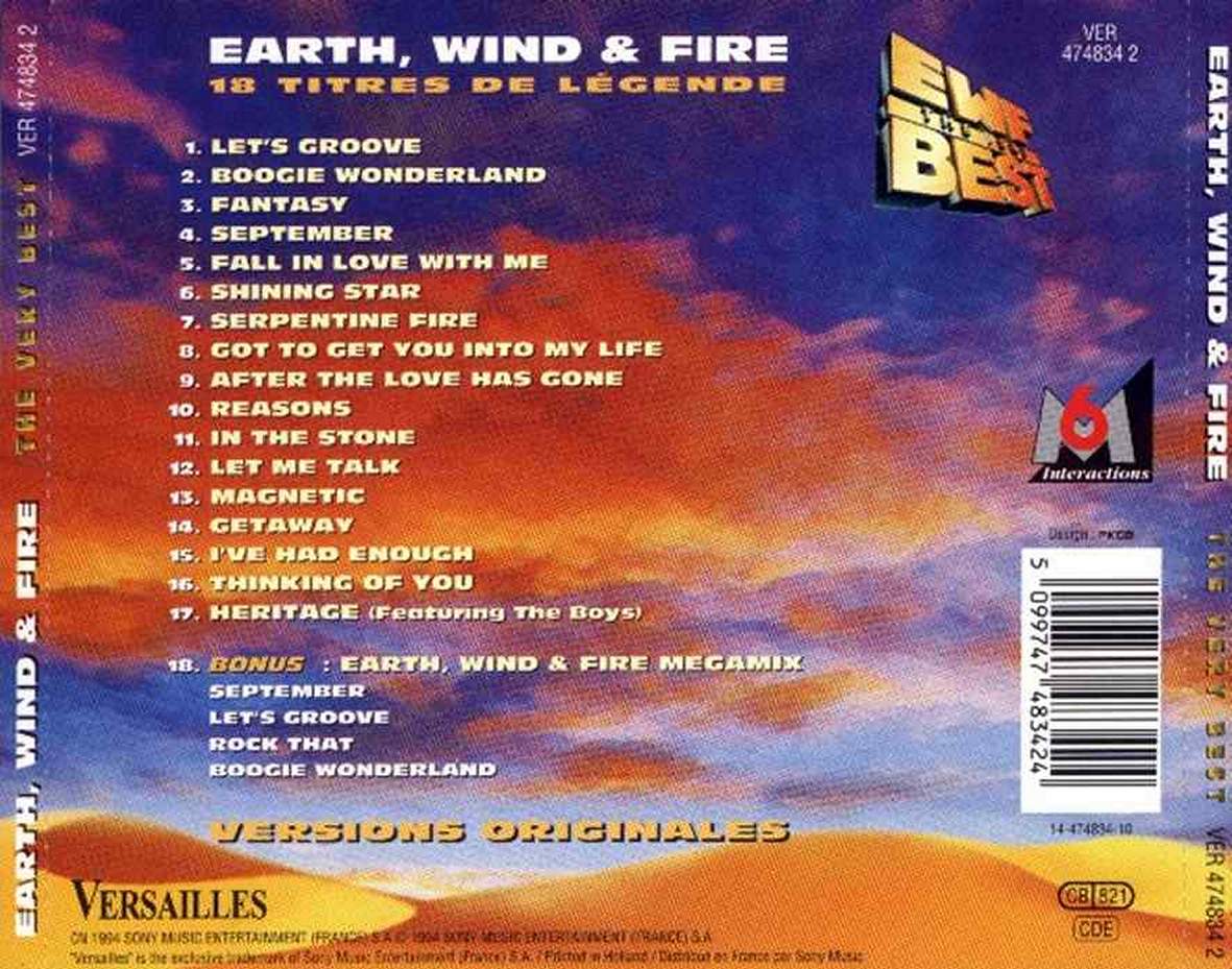 Earth, Wind & Fire  The Very Best : Back